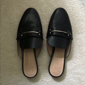 Target Black Loafers with Gold Detail